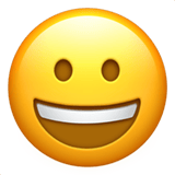 Apple design of the grinning face emoji verson:ios 16.4