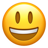Apple design of the grinning face with big eyes emoji verson:ios 16.4