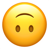Apple design of the upside-down face emoji verson:ios 16.4