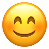 Apple design of the smiling face with smiling eyes emoji verson:ios 16.4