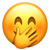 Apple design of the face with hand over mouth emoji verson:ios 16.4