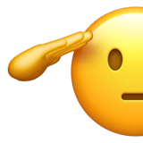 Apple design of the saluting face emoji verson:ios 16.4