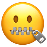 Apple design of the zipper-mouth face emoji verson:ios 16.4