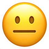 Apple design of the neutral face emoji verson:ios 16.4