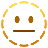 Apple design of the dotted line face emoji verson:ios 16.4