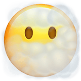 Apple design of the face in clouds emoji verson:ios 16.4