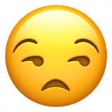 Apple design of the unamused face emoji verson:ios 16.4