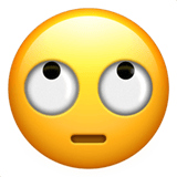 Apple design of the face with rolling eyes emoji verson:ios 16.4