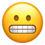 Apple design of the grimacing face emoji verson:ios 16.4