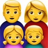 Apple design of the family: man woman girl boy emoji verson:ios 16.4