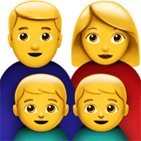 Apple design of the family: man woman boy boy emoji verson:ios 16.4