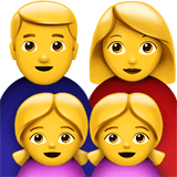 Apple design of the family: man woman girl girl emoji verson:ios 16.4