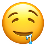 Apple design of the drooling face emoji verson:ios 16.4