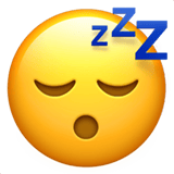 Apple design of the sleeping face emoji verson:ios 16.4