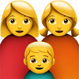 Apple design of the family: woman woman boy emoji verson:ios 16.4