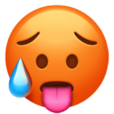 Apple design of the hot face emoji verson:ios 16.4