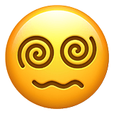 Apple design of the face with spiral eyes emoji verson:ios 16.4