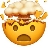 Apple design of the exploding head emoji verson:ios 16.4