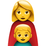 Apple design of the family: woman boy emoji verson:ios 16.4