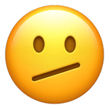 Apple design of the face with diagonal mouth emoji verson:ios 16.4