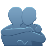 Apple design of the people hugging emoji verson:ios 16.4