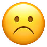 Apple design of the frowning face emoji verson:ios 16.4