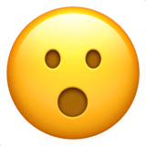 Apple design of the face with open mouth emoji verson:ios 16.4