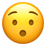 Apple design of the hushed face emoji verson:ios 16.4