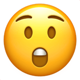 Apple design of the astonished face emoji verson:ios 16.4