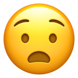 Apple design of the anguished face emoji verson:ios 16.4