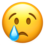 Apple design of the crying face emoji verson:ios 16.4
