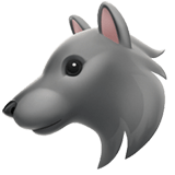 Apple design of the wolf emoji verson:ios 16.4