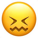 Apple design of the confounded face emoji verson:ios 16.4