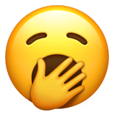 Apple design of the yawning face emoji verson:ios 16.4