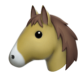 Apple design of the horse face emoji verson:ios 16.4