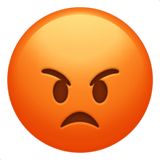 Apple design of the enraged face emoji verson:ios 16.4