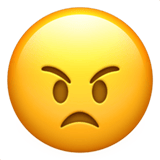Apple design of the angry face emoji verson:ios 16.4
