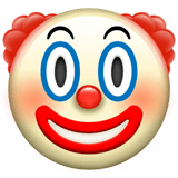 Apple Apple design of the clown face emoji verson:ios 16.4