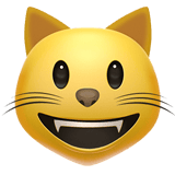 Apple design of the grinning cat emoji verson:ios 16.4