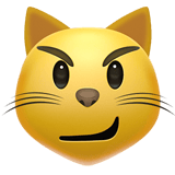 Apple design of the cat with wry smile emoji verson:ios 16.4