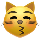 Apple design of the kissing cat emoji verson:ios 16.4