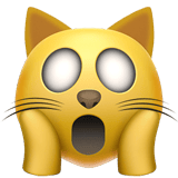 Apple design of the weary cat emoji verson:ios 16.4