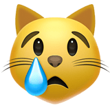Apple design of the crying cat emoji verson:ios 16.4