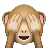 Apple design of the see-no-evil monkey emoji verson:ios 16.4