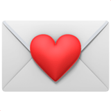 Apple design of the love letter emoji verson:ios 16.4