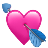 Apple design of the heart with arrow emoji verson:ios 16.4