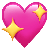 Apple design of the sparkling heart emoji verson:ios 16.4