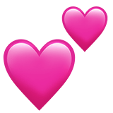 Apple design of the two hearts emoji verson:ios 16.4