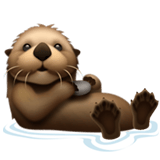 Apple design of the otter emoji verson:ios 16.4