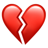 Apple design of the broken heart emoji verson:ios 16.4
